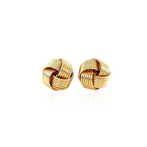 Richard Cannon Jewelry - 14k Yellow Gold Interlaced Love Knot Stud Earrings
